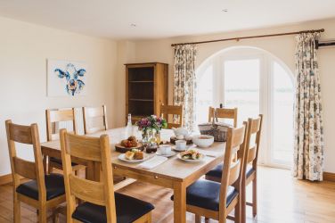 Dining table seating 8 people