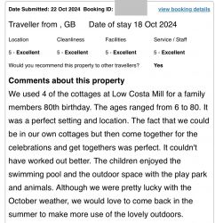 5* reviews for Low Costa Mill