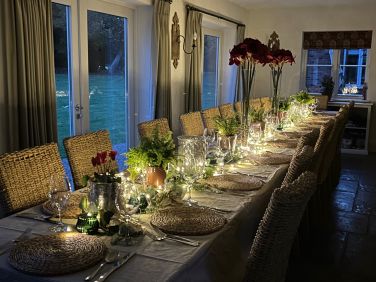 Decorated for Christmas.   Decorations will be in the house from 29th November - 6th January