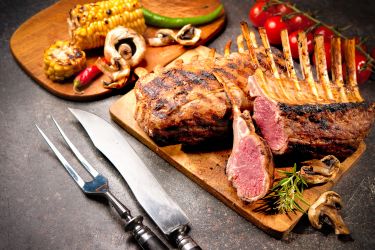 Grilled rack of lamb