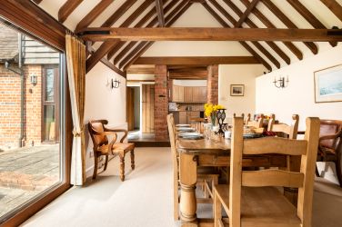 Dining for 8 opening to patio