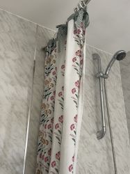 Overhead shower in bath