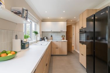 The modern kitchen is well equipped for all your self catering needs