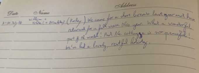 Little Rogeston guestbook July 2026