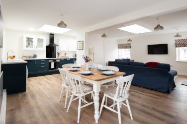 Open plan kitchen, dining and living area