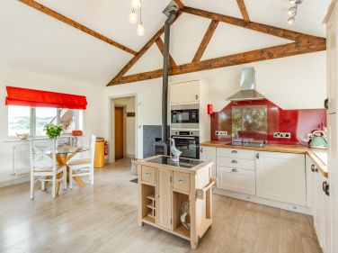 Large, open-plan kitchen and dining area