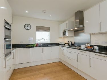 Spacious, well stocked kitchen