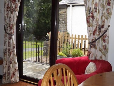 Sit and look out the patio window