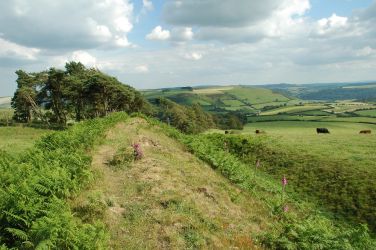 Walking Offas dyke from Cwm Cole looking towards Knighton