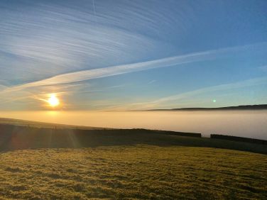 Winter sunrise from behind Mrs Fig's House.