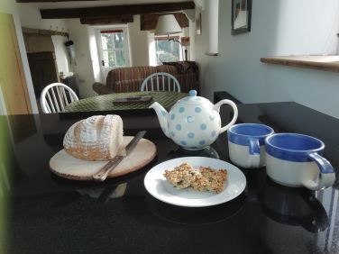 Home baked bread and cakes to welcome our guests.