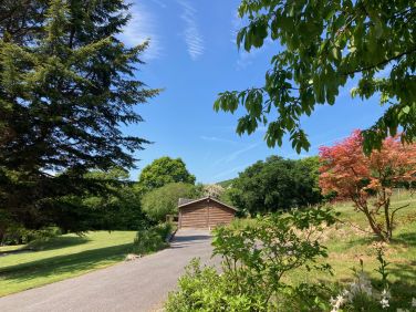 Driveway to Owl Lodge, which is private for guests staying in the lodge.