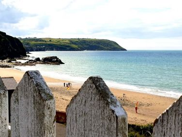 Tresaith beach from the pub garden