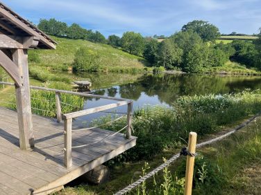 Private lake with sheltered viewing platform