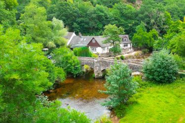 Take a stroll or a cycle up the River Teign to the historic Fingle Bridge Inn