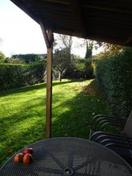 Looking down the garden from garden shelter.
