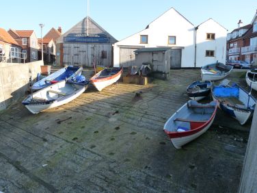 Crabbing boats along the seafront.