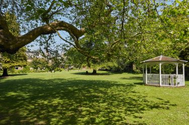 The gazebo, underneath the ancient plane tree