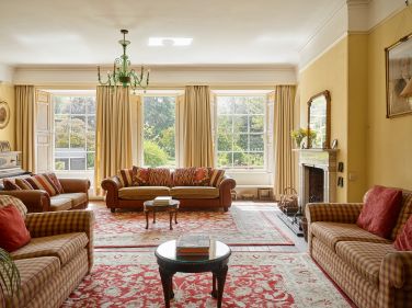 The sitting room looks over the garden