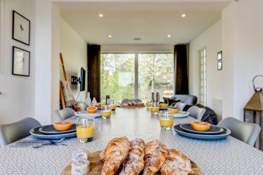 The dining room is a shared space with the cosy snug - a great place for the children to hang out