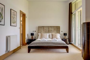King size master bedroom on the first floor with shower en-suite and private balcony overlooking Som