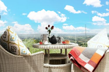 Private seating area with view