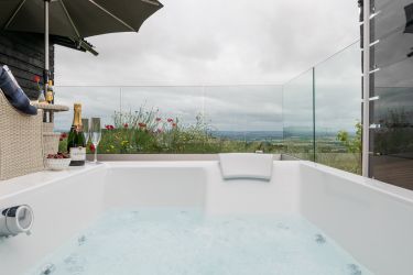 Private spa bath and view