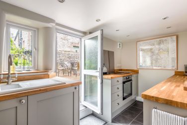 In warmer months, head outside to the sheltered sunny courtyard to relax