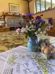 A warm welcome awaits guests at the Tudor barn including farm trail maps and planned cycle routes
