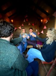 Celebrate an engagement in the tiny Shepherd's hut - a great place to meditate too