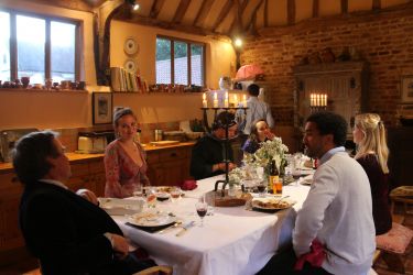 For smaller groups feast in the underfloor heated kitchen