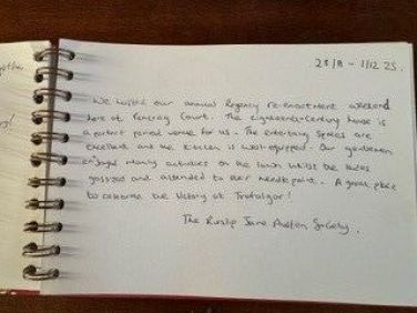 Guest feedback from a Reenactment group at Pencraig Court Nr Ross-on-Wye Herefordshire