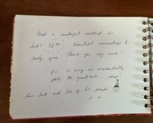 Guest feedback from Jack and his friends celebrating his 30th birthday Pencriag Court Herefordshire