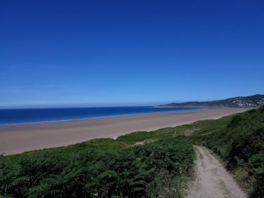 Woolacombe Beach. Three miles of golden sand and dog friendly all year