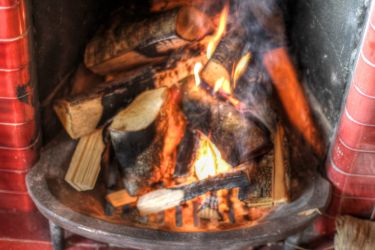 Number One, open fire in dining room.