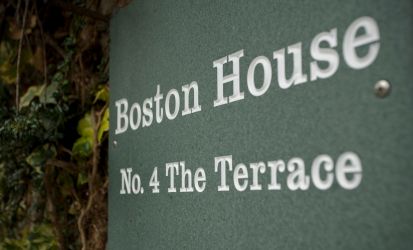 Boston House name plate.