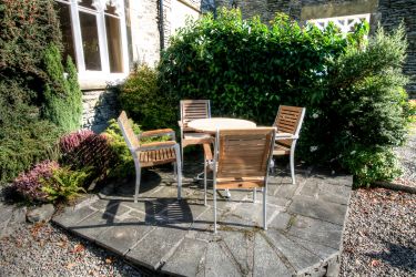 Boston House front patio.