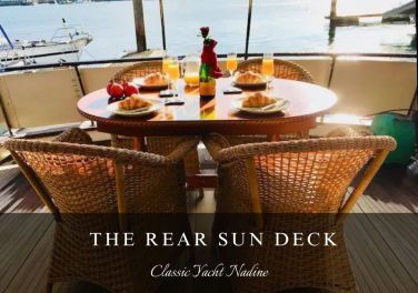 Enjoy breakfast on the Rear Sun Deck, overlooking Poole Bay Harbour
