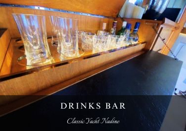 Onboard Cocktail Making Utensils in our Drinks Bar