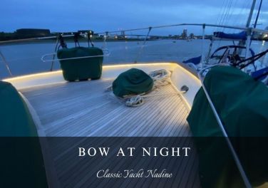 The Romantic Marina at night from the Ships Bow