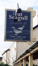 The Fat Seagull in season (April - Sept) a lovely stop for coffee & cakes only 8-9 mins walk