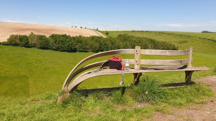 Poetry bench near Huggate along the Yorkshire Wolds Way national trail