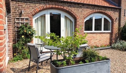 Seating area in the courtyard garden