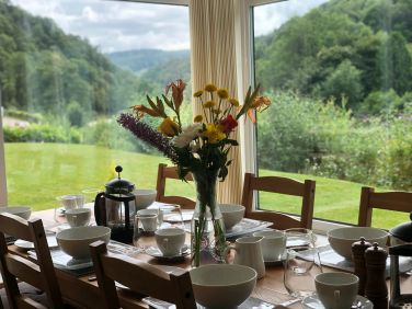 Dining for large groups  accommodated at Wye Rapids House Symonds Yat   www.bhhl.co.uk