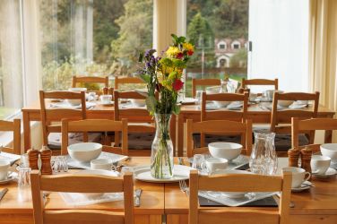 Light and airy dining room breathtaking views at Wye Rapids House Symonds Yat www.bbhl.co.u