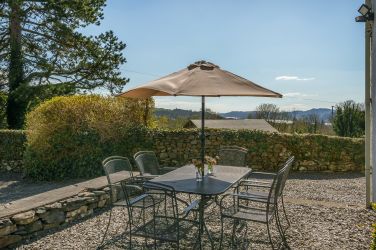 Orrest Head Cottage outside seating area.