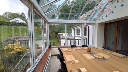 Dining room with seating for 10 with views of the garden