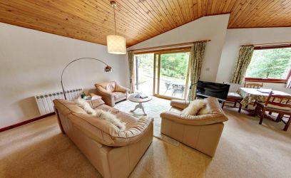 Open plan living, dining and kitchen area.