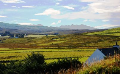 View from a Kitchen Window towards the Black Cuillins