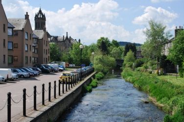 Walkway alongside the Cuddy Burn from the Apartment to Peebles High Street